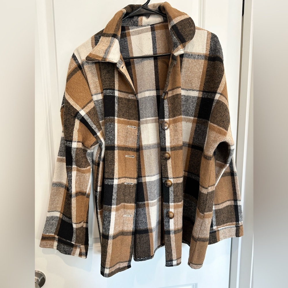 Plaid Women's Jacket in Brown and Black